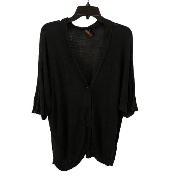Absolutely Drop Shoulder Knit Top/Cardigan. Black. Medium - Picture 1 of 9